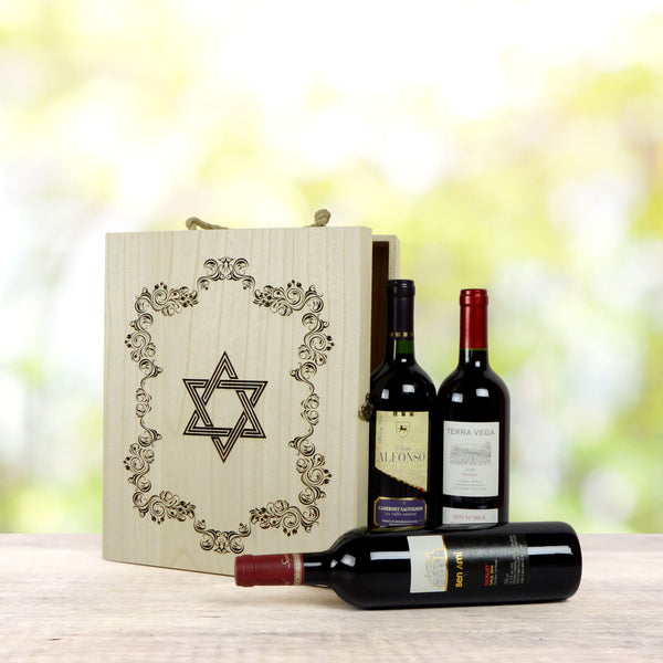 Kosher USA Wine Baskets | Trio Gift Wine Basket Gift - Kosher Gifting