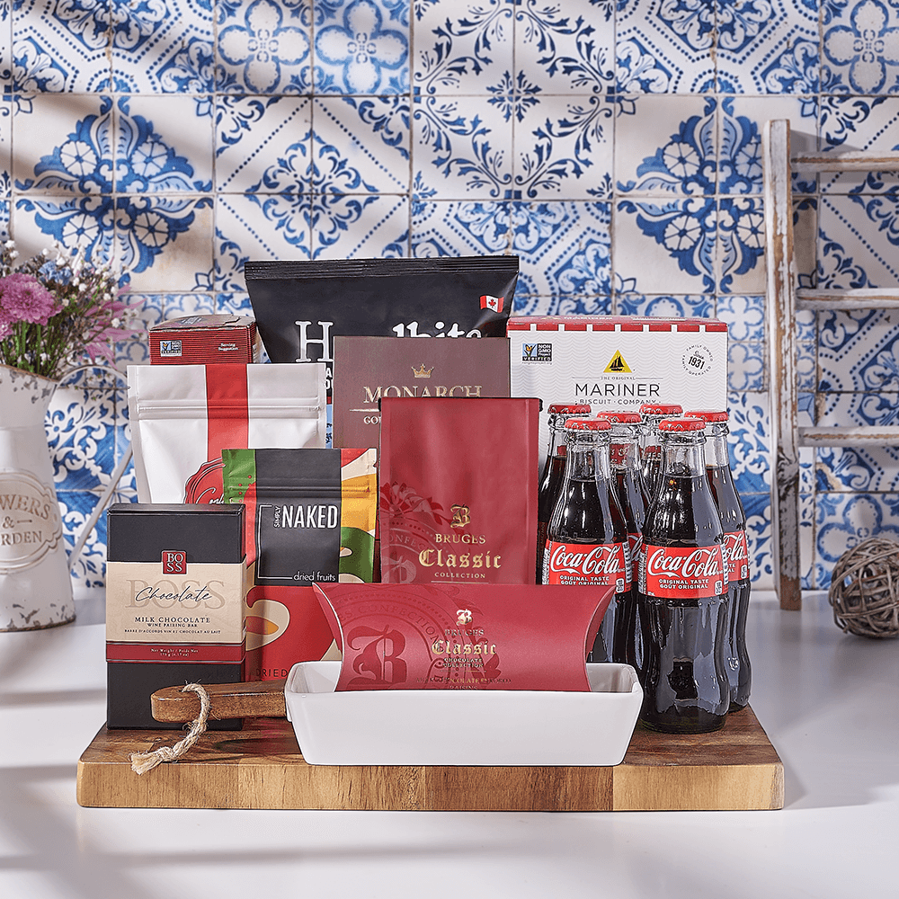 All A Board Kosher Gift Basket, kosher gift, kosher, snack gift, snack, coffee gift, coffee, USA delivery