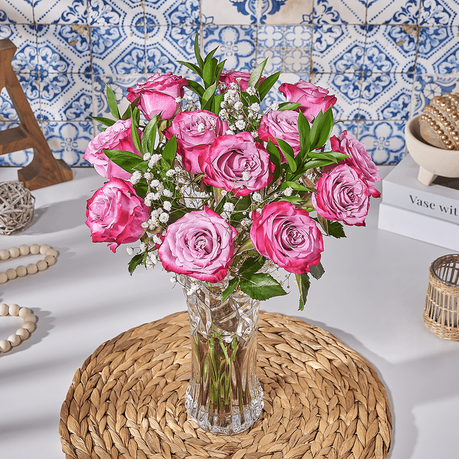 Cheerful Blushing Rose Bouquet, flower gift, flower, bouquet gift, bouquet, US delivery