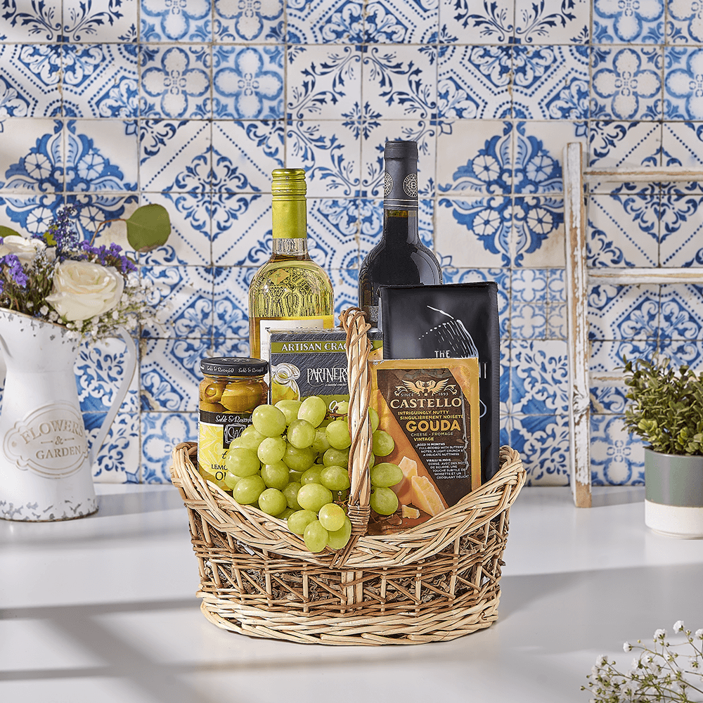 Classy Two Wine Gift Basket, kosher wine gift, kosher wine, kosher gift, kosher, wine gift, wine, USA delivery