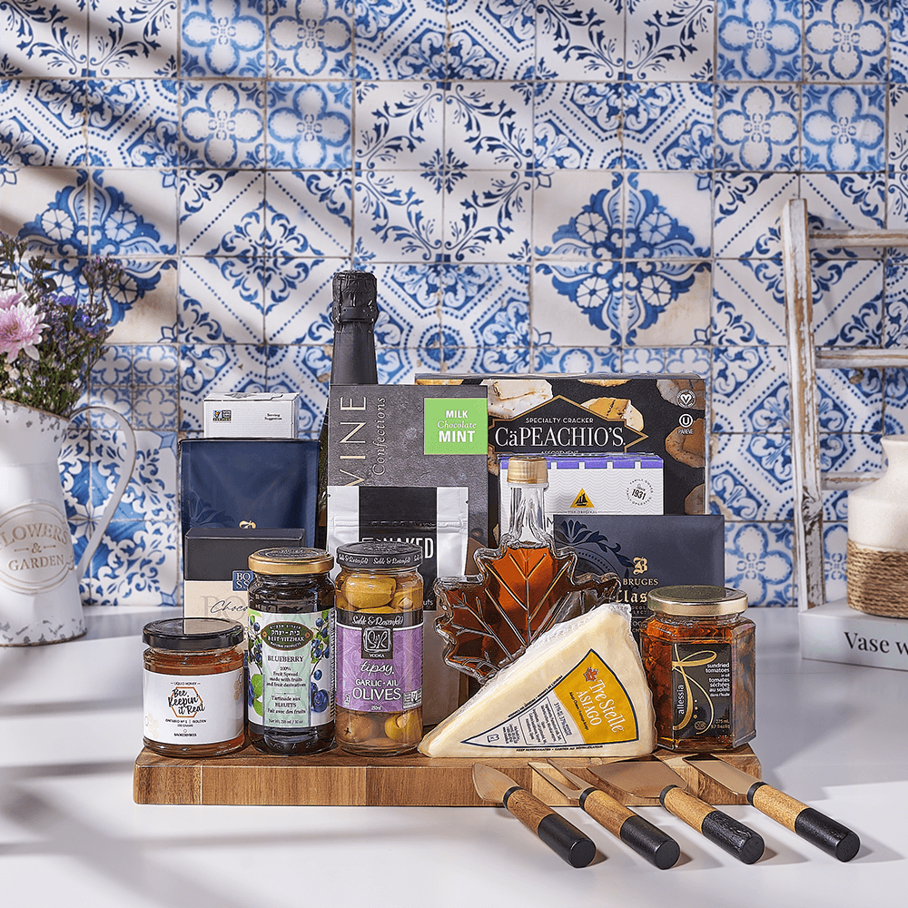 Deluxe Kosher Snack Basket with Champagne