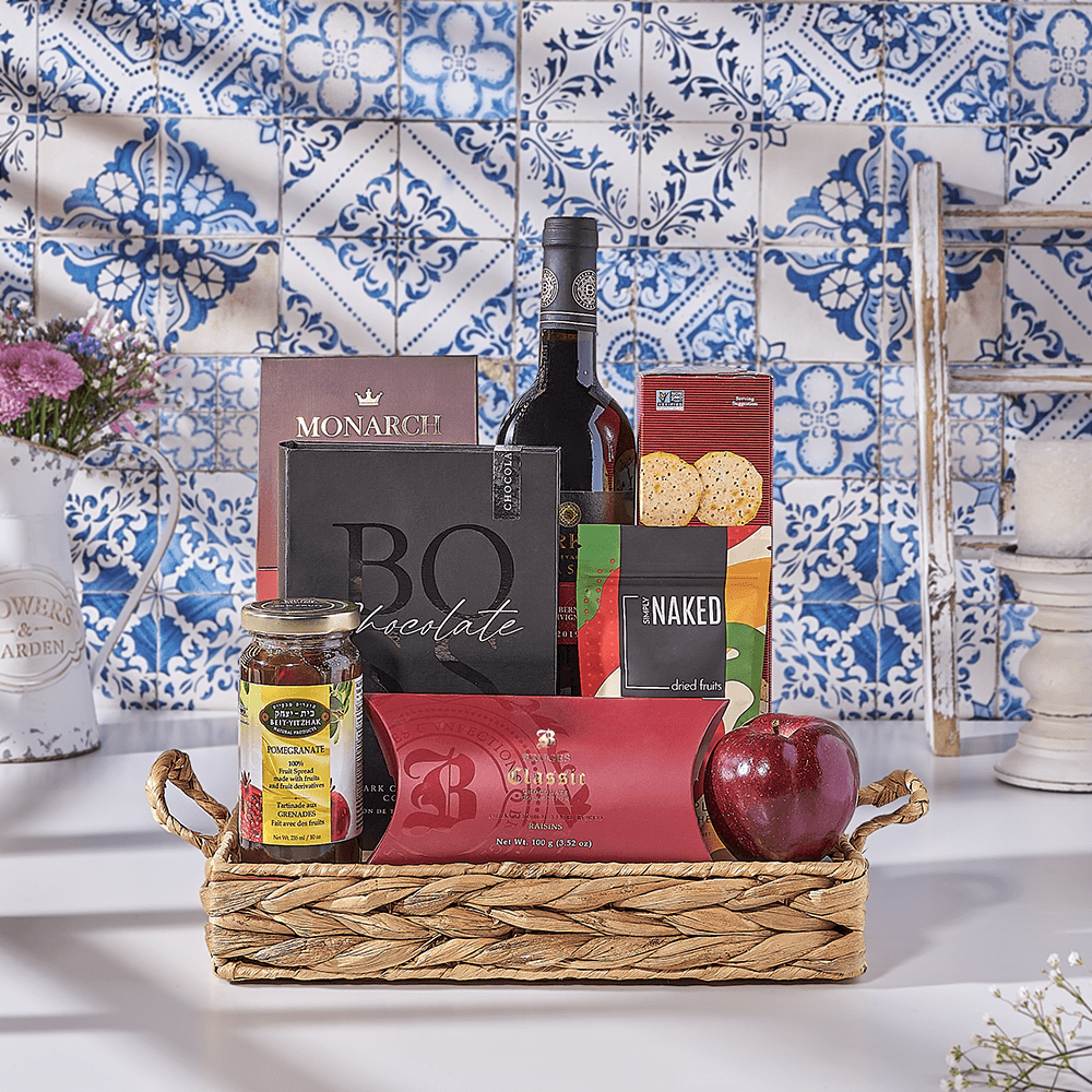 Elegant Kosher Wine Gift Basket, kosher gift, kosher, wine gift, wine, kosher wine gift, kosher wine, USA delivery