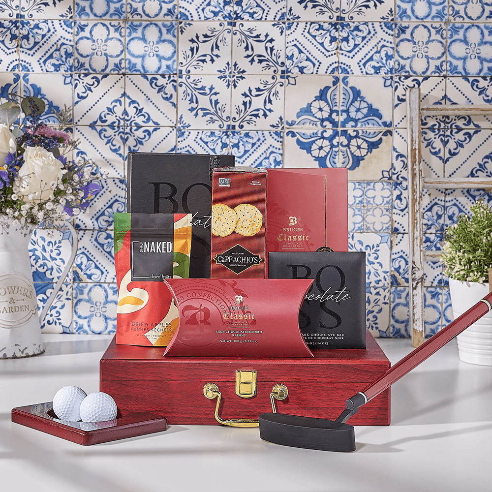 Executive Putting Snack Set, kosher gift, kosher, golf gift, golf, putting gift, putting, US delivery