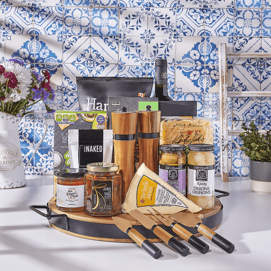 Hanukkah Wine & Pasta Basket, kosher gift, kosher, kosher wine gift, kosher wine, wine gift, wine, USA delivery