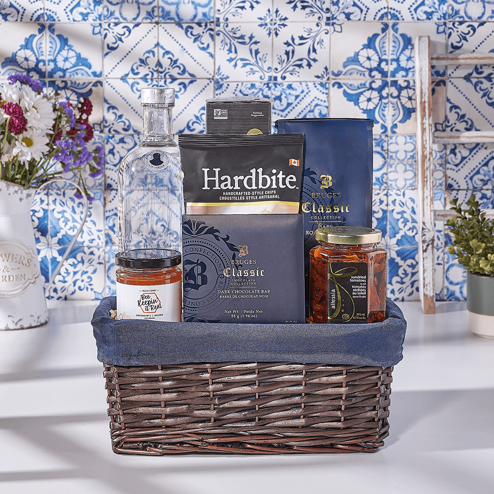 Happy Hanukkah Liquor Gift Basket, liquor gift, liquor, kosher gift, kosher, coffee gift, coffee, USA delivery
