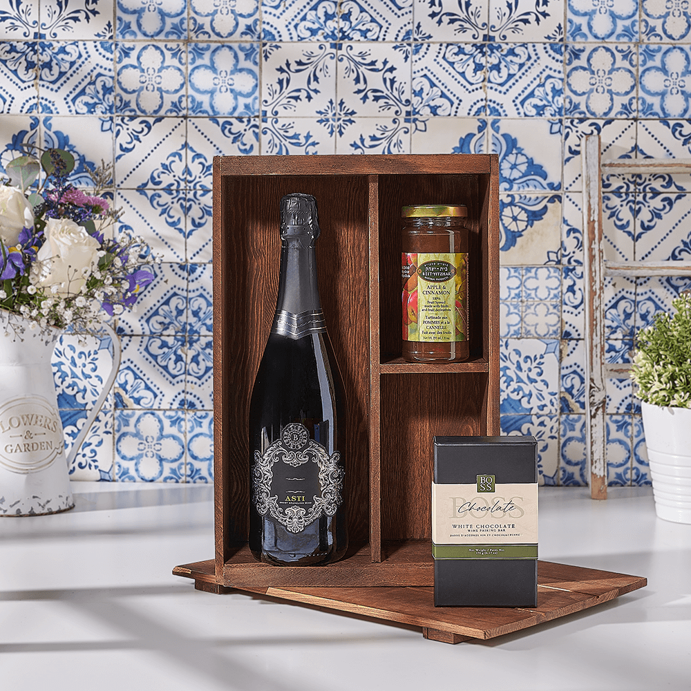 Kosher Champagne Pairing Gift Box, kosher champagne gift, kosher champagne, champagne gift, champagne, sparkling wine gift, sparkling wine, USA delivery
