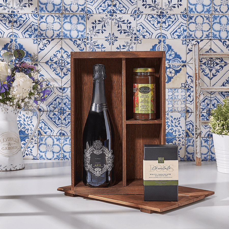 Kosher Champagne Pairing Gift Box, kosher champagne gift, kosher champagne, champagne gift, champagne, sparkling wine gift, sparkling wine, USA delivery