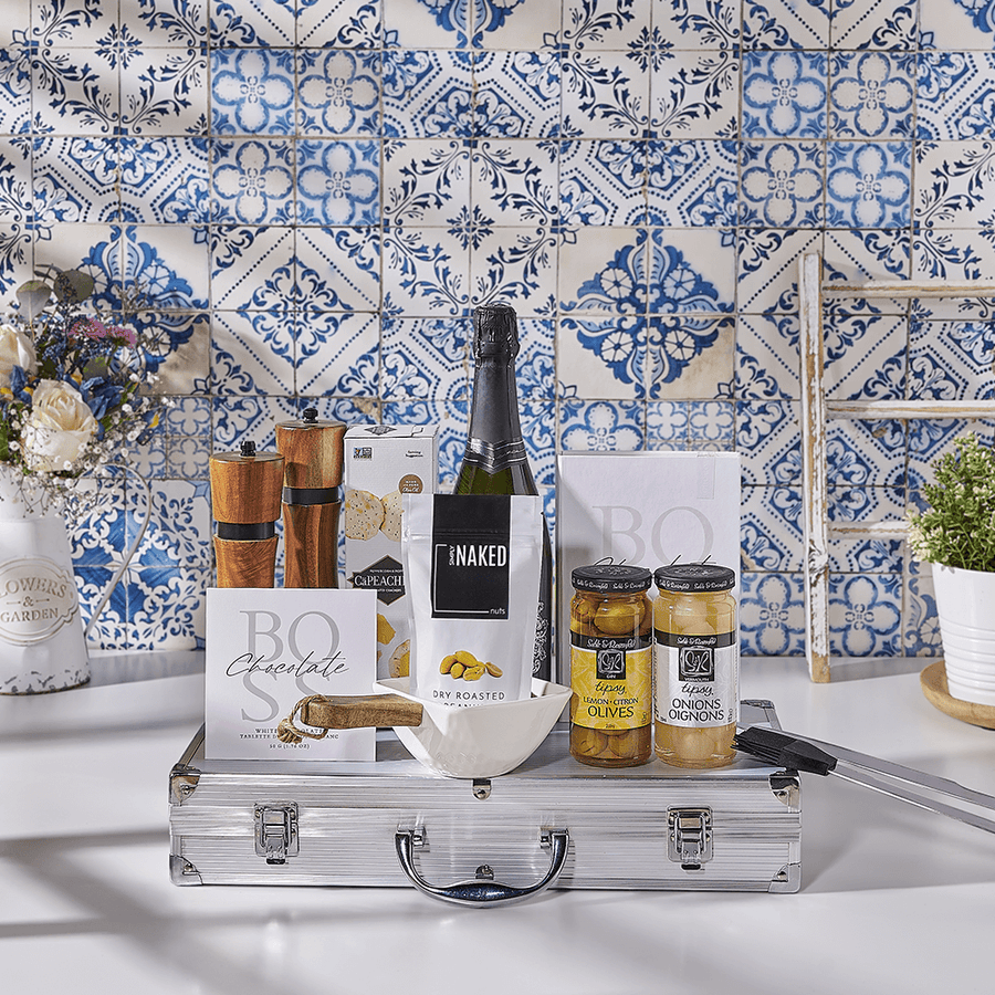 Kosher Champagne & Grilling Gift, kosher gift, kosher, sparkling wine gift, sparkling wine, champagne gift, champagne, grilling gift, grilling, bbq gift, bbq, USA delivery