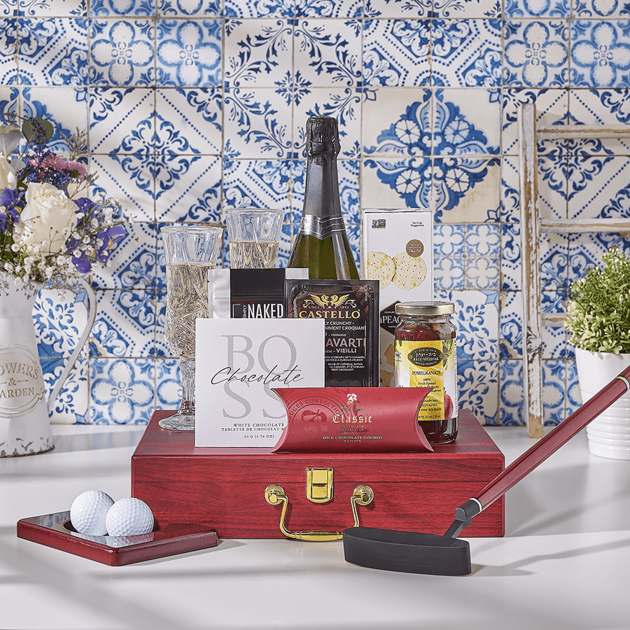 Kosher Champagne & Putting Practice Set, kosher gift, kosher, champagne gift, champagne, sparkling wine gift, sparkling wine, USA delivery