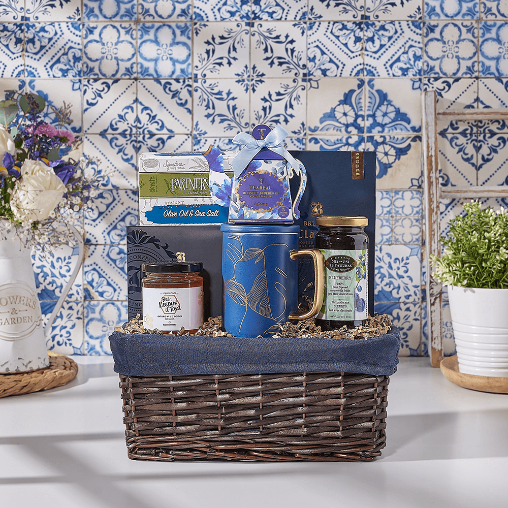 Kosher Snack & Tea Basket, kosher gift, kosher, tea gift, tea, US delivery