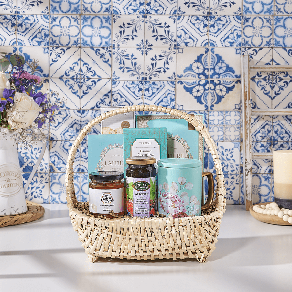 Kosher Tea Gift Basket, kosher gift, kosher, tea gift, tea, US delivery