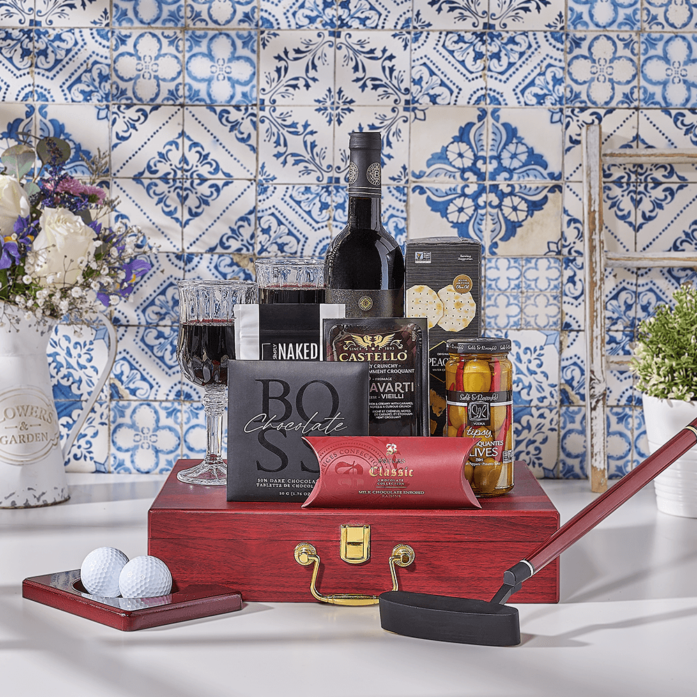 Kosher Wine & Putting Practice Set, kosher gift, kosher, wine gift, wine, golf gift, golf, putting practice gift, putting practice, USA delivery
