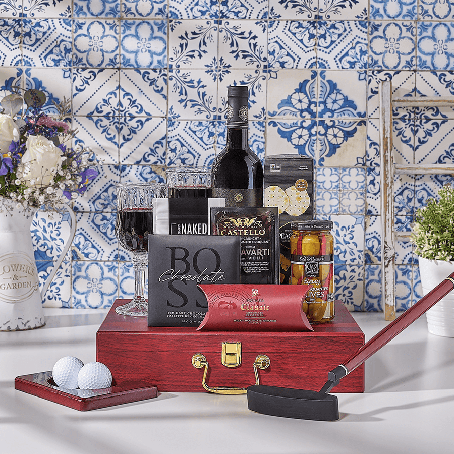 Kosher Wine & Putting Practice Set, kosher gift, kosher, wine gift, wine, golf gift, golf, putting practice gift, putting practice, USA delivery