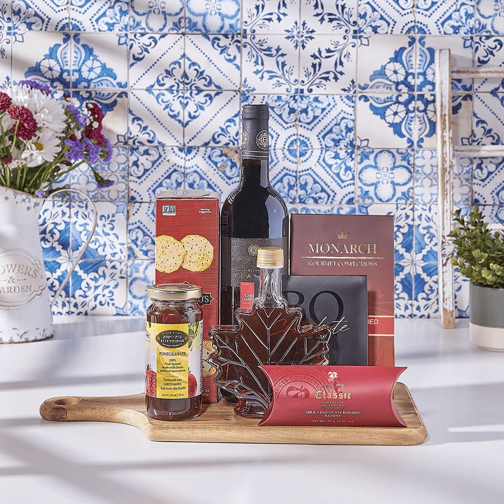 Kosher Wine & Sweets Basket, wine gift, wine, kosher gift, kosher, kosher wine gift, kosher wine, USA delivery
