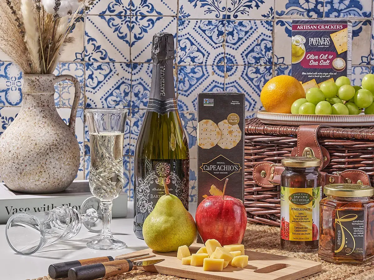 Kosher-compliant gift basket prepared for delivery