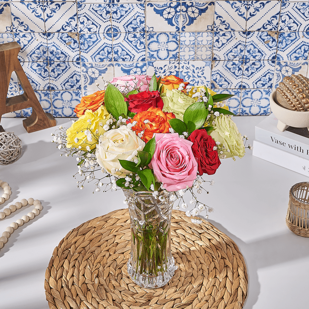 Multi-Colored Rose Bouquet, rose bouquet, rose, flower gift, flower, bouquet gift, bouquet, US delivery