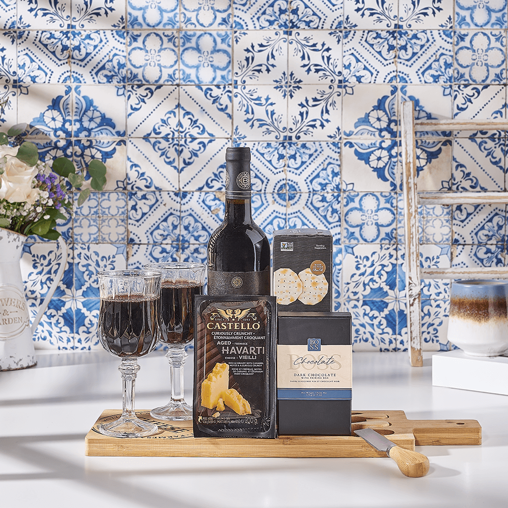 Nosher’s Bliss Kosher Wine Gift Set, wine gift, wine, kosher wine gift, kosher wine, chocolate gift, chocolate, USA delivery