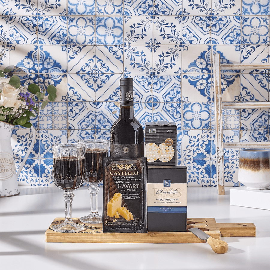 Nosher’s Bliss Kosher Wine Gift Set, wine gift, wine, kosher wine gift, kosher wine, chocolate gift, chocolate, USA delivery