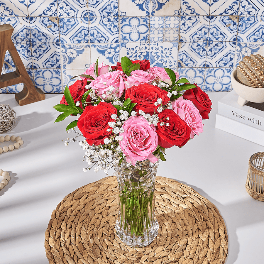 Red & Pink Rose Bouquet, bouquet gift, bouquet, flower gift, flower, US delivery