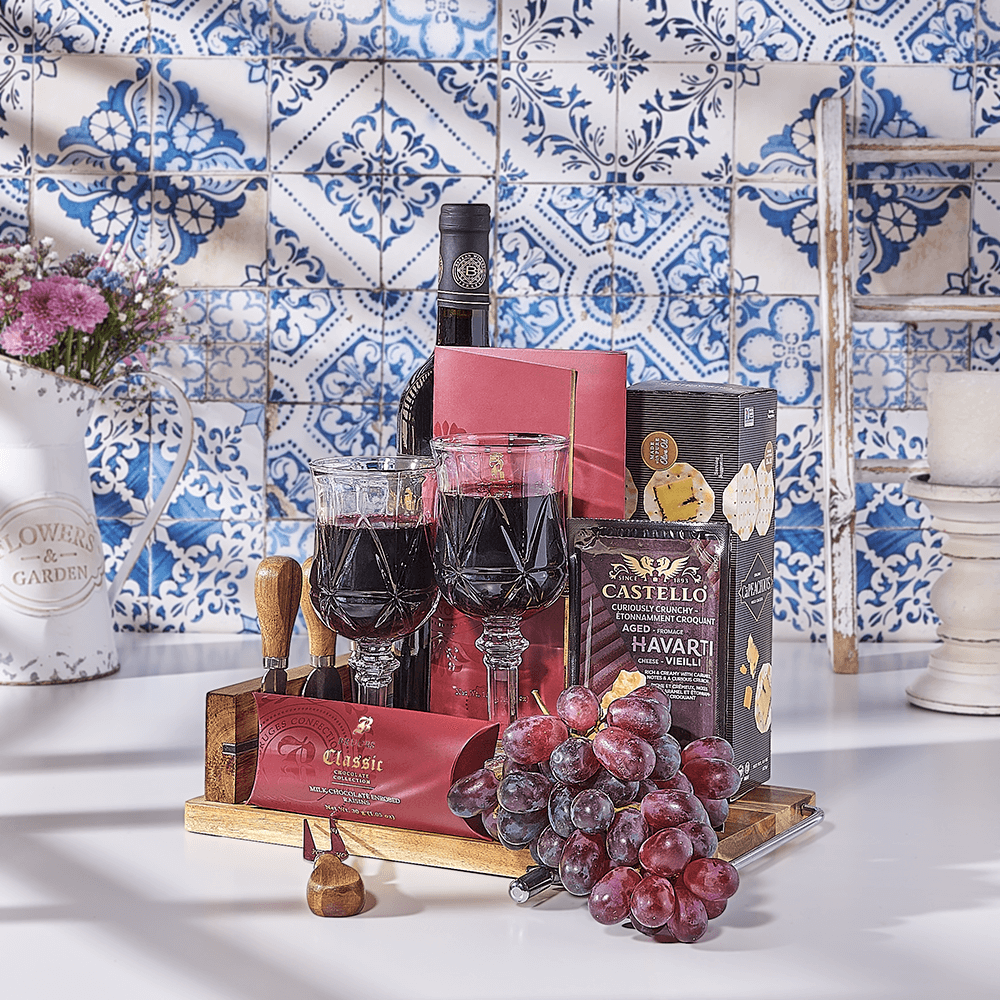 Taste of Luxury Gift Basket, kosher wine gift, kosher wine, kosher gift, kosher, wine gift, wine, USA delivery