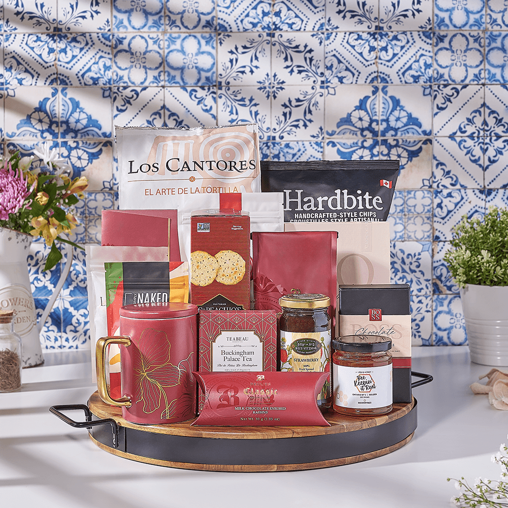 The Luxurious Luxury Gift Tray, kosher gift, kosher, gourmet gift, gourmet, coffee gift, coffee, tea gift, tea, USA delivery