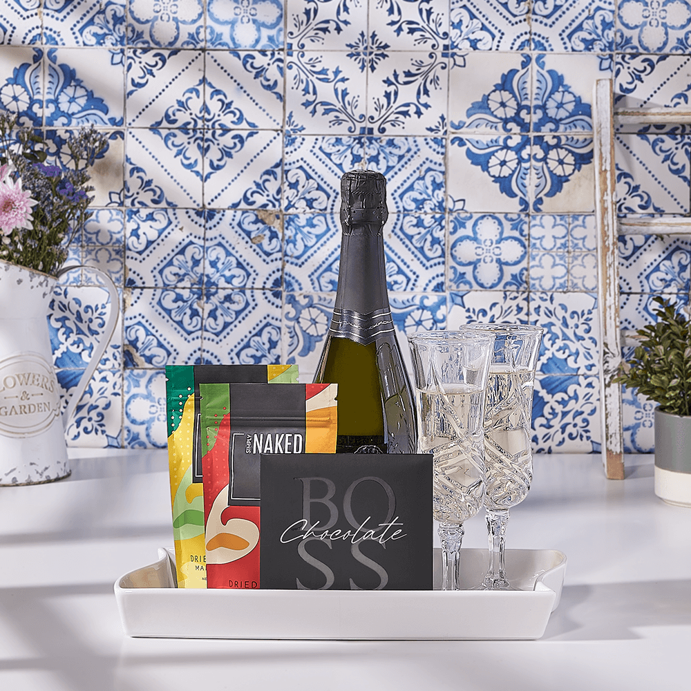 Time to Toast Kosher Gift Basket, champagne gift, champagne, sparkling wine gift, sparkling wine, kosher gift, kosher, USA delivery