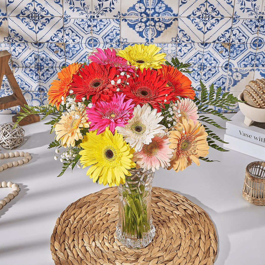 Vivid Gerbera Daisy Bouquet, daisy gift, daisy, flower gift, flower, bouquet gift, bouquet, US delivery