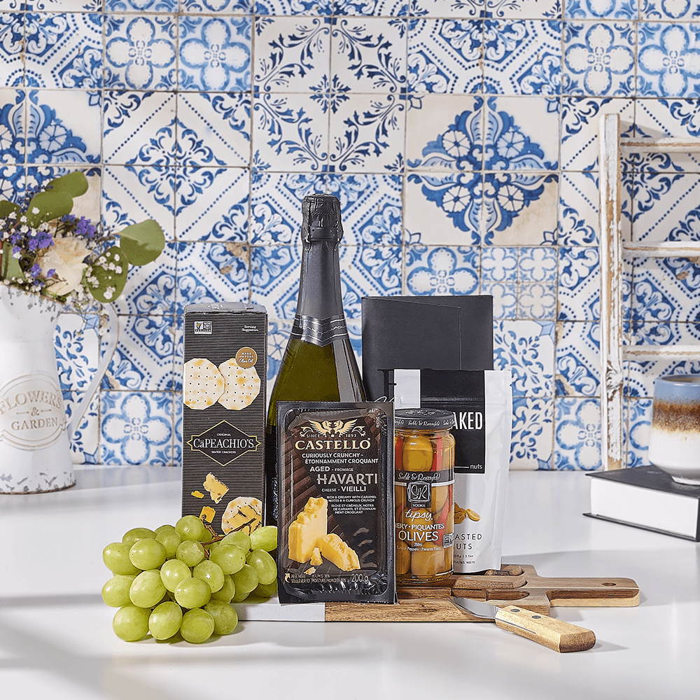 Warm-Hearted Wishes Gift Basket, kosher champagne gift, kosher champagne, kosher gift, kosher, champagne gift, champagne, sparkling wine gift, sparkling wine, USA delivery