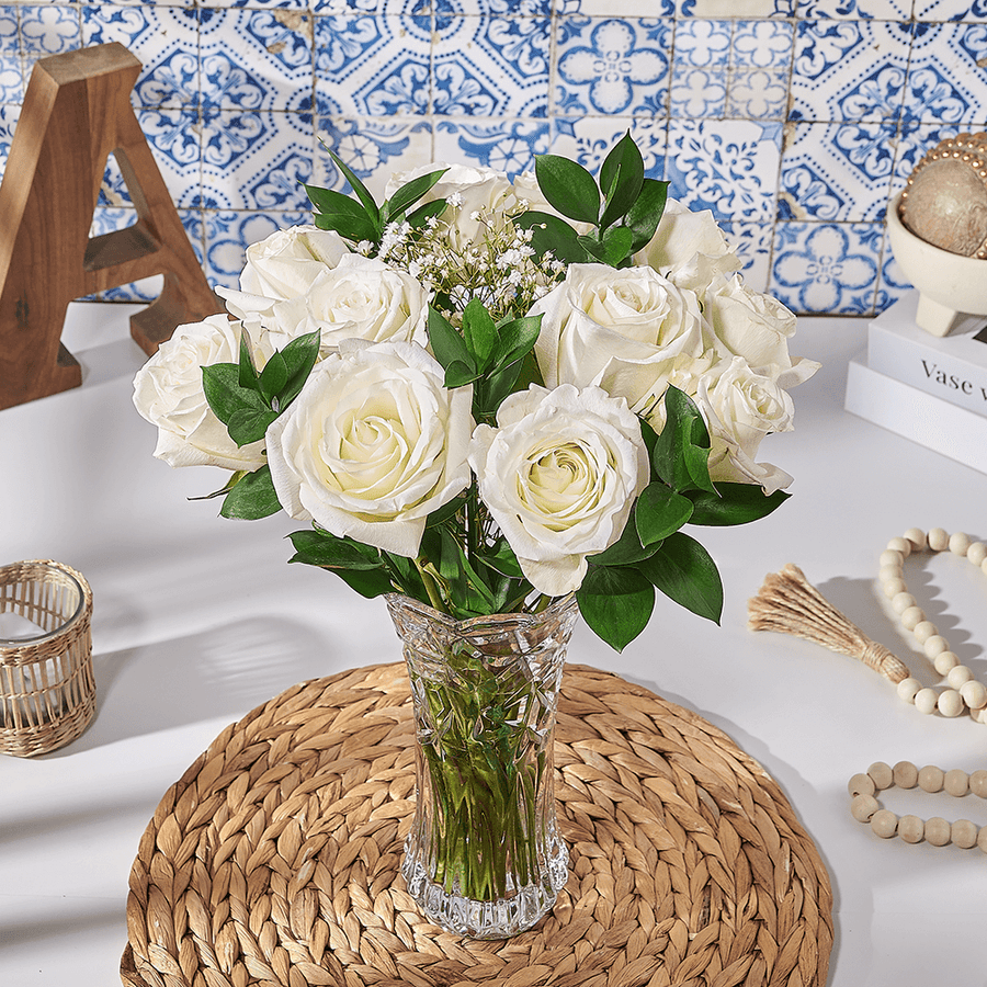 White Rose Bouquet, flower gift, flower, bouquet gift, bouquet, US delivery