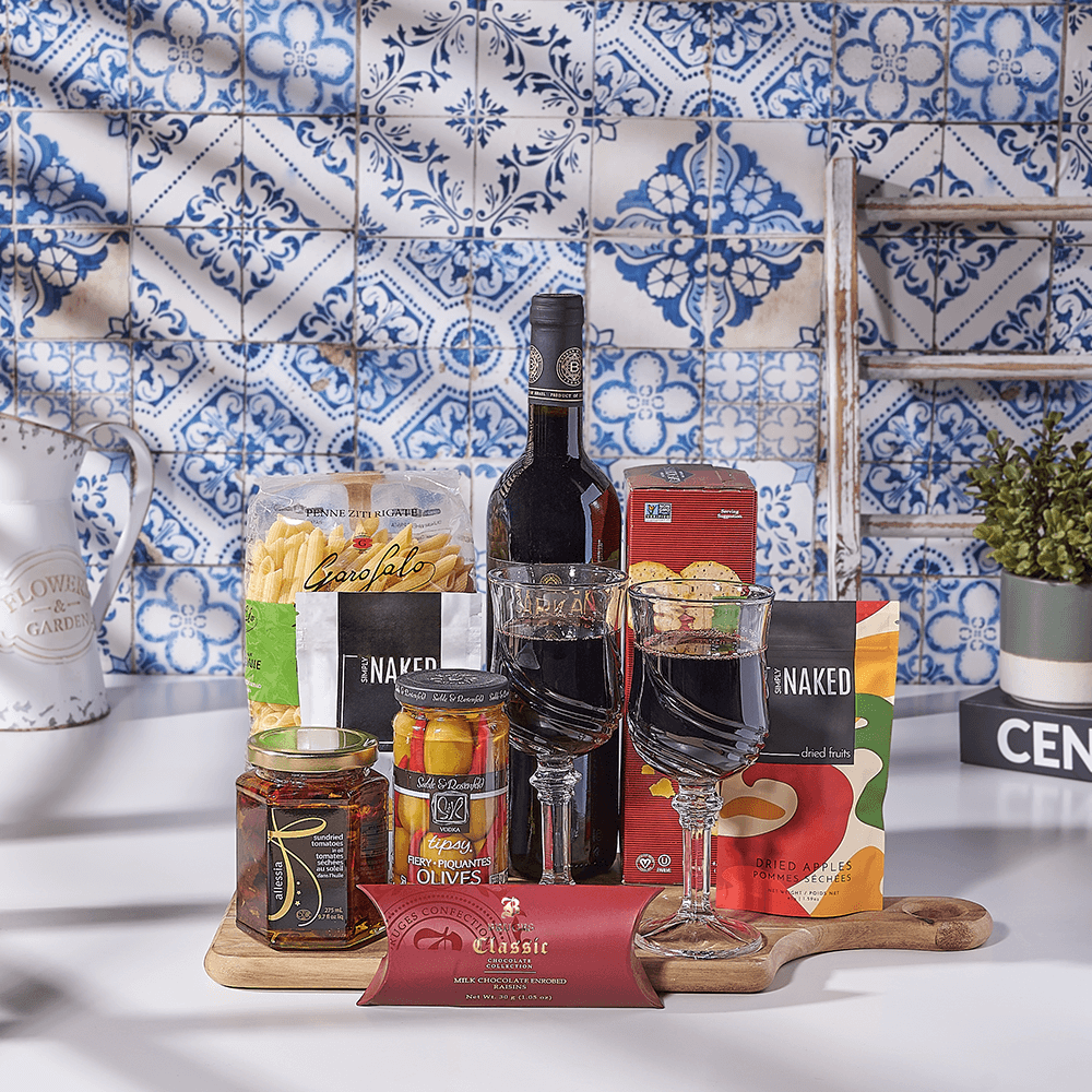 Wine Celebration Gift Set, kosher gift, kosher, wine gift, wine, pasta gift, pasta, USA delivery