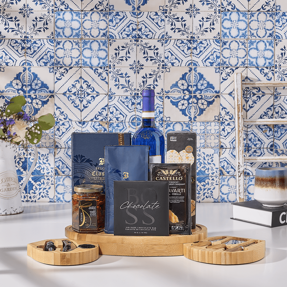 Wine & Cheese Party Gift Set, kosher wine gift, kosher wine, kosher gift, kosher, wine gift, wine, USA delivery