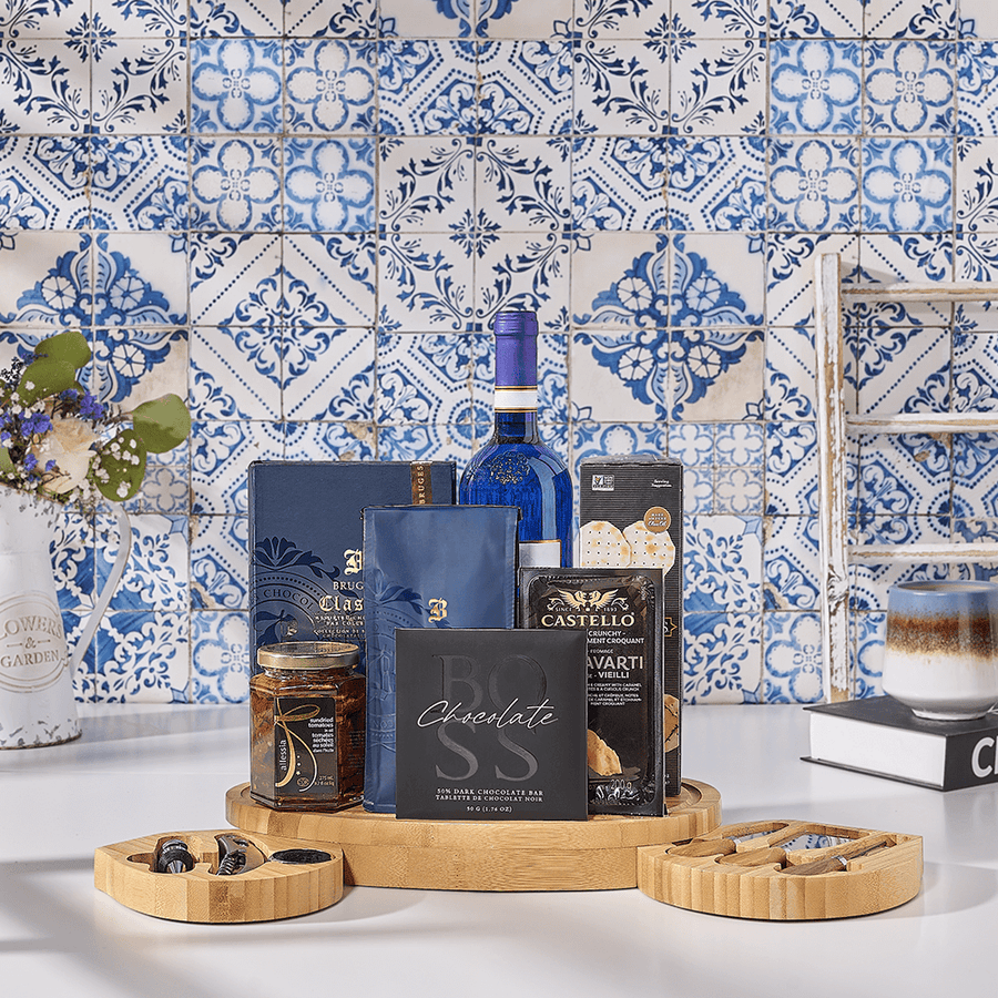 Wine & Cheese Party Gift Set, kosher wine gift, kosher wine, kosher gift, kosher, wine gift, wine, USA delivery