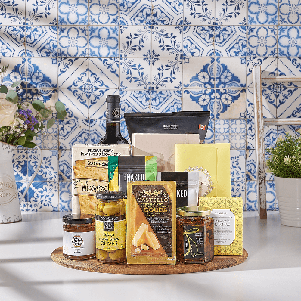 Wine & Snacks Basket, kosher wine gift, kosher wine, kosher gift, kosher, wine gift, wine, USA delivery
