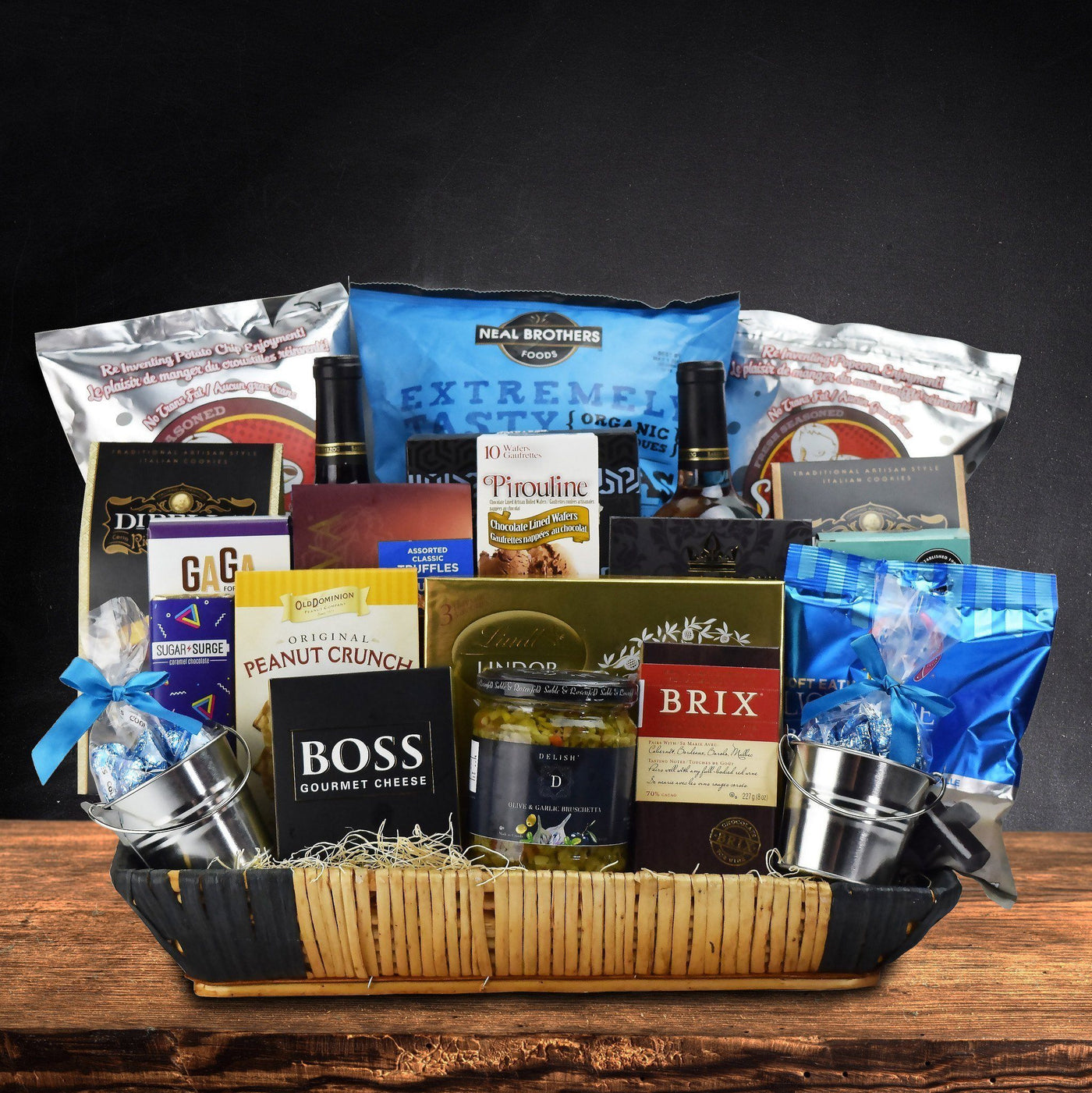 Deluxe Purim Wine & Snack Basket - wine gift baskets - USA